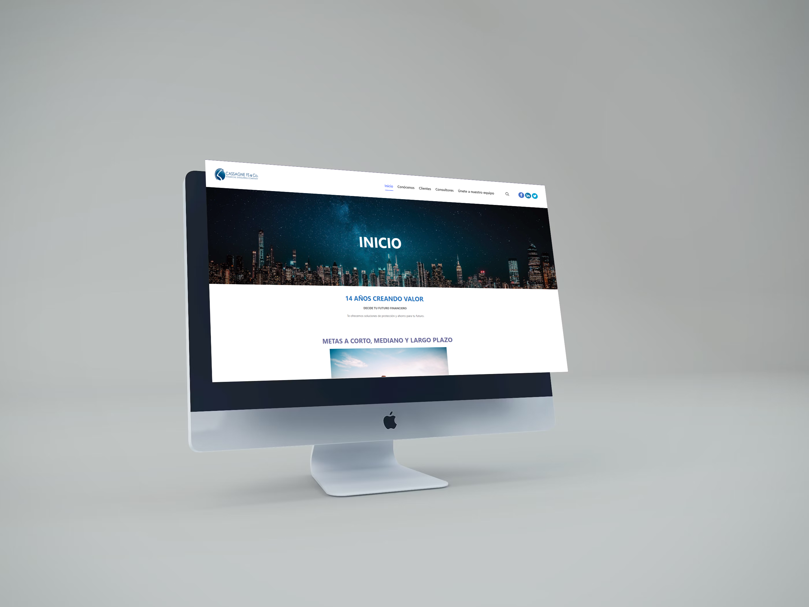Mockup de sitio web para Cassagne Financial Shielding